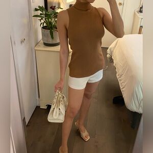 Brown turtle neck blouse